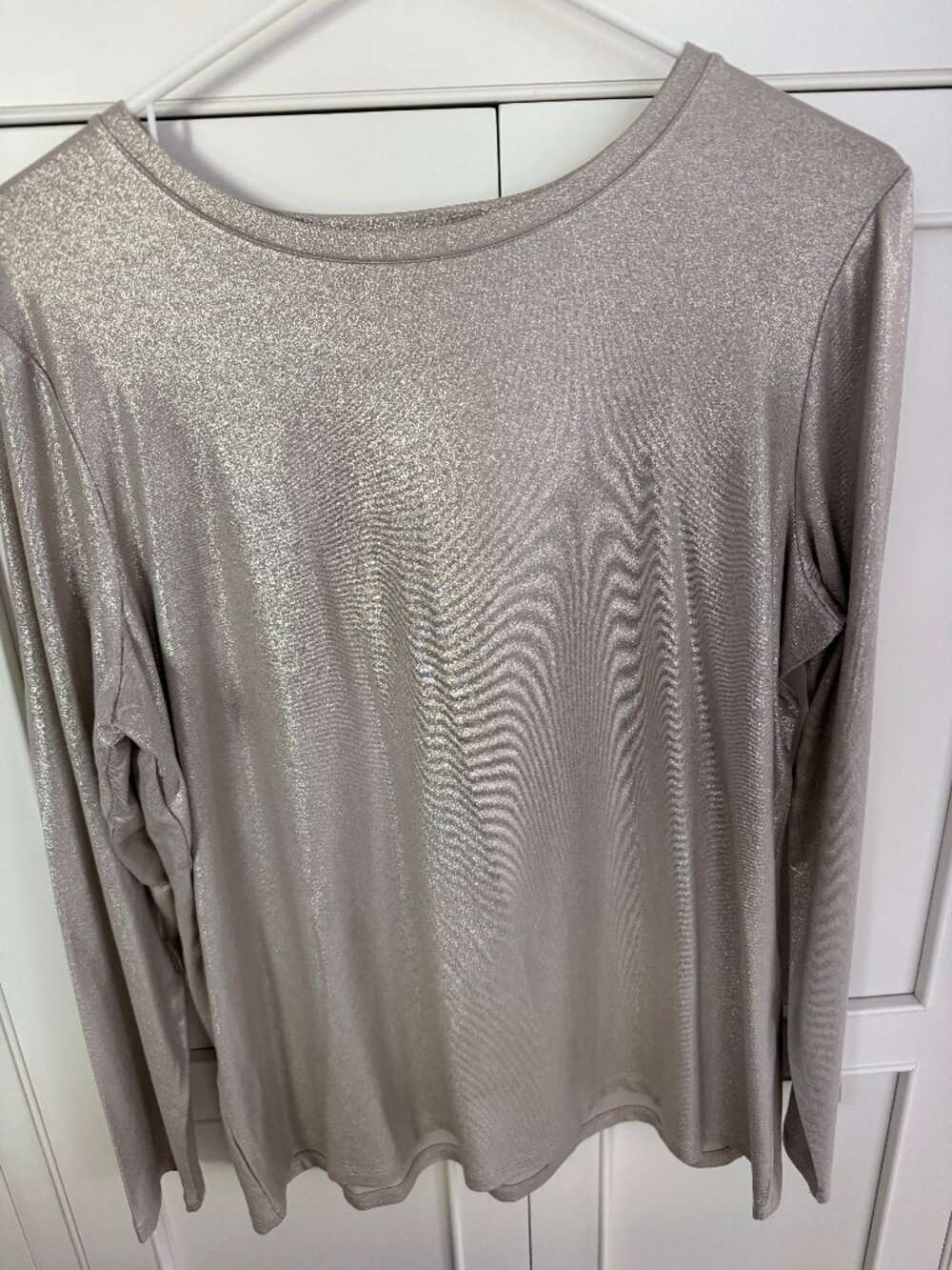 Chico's Foiled Touch of Cool Tee - Light Gold - Size 2
